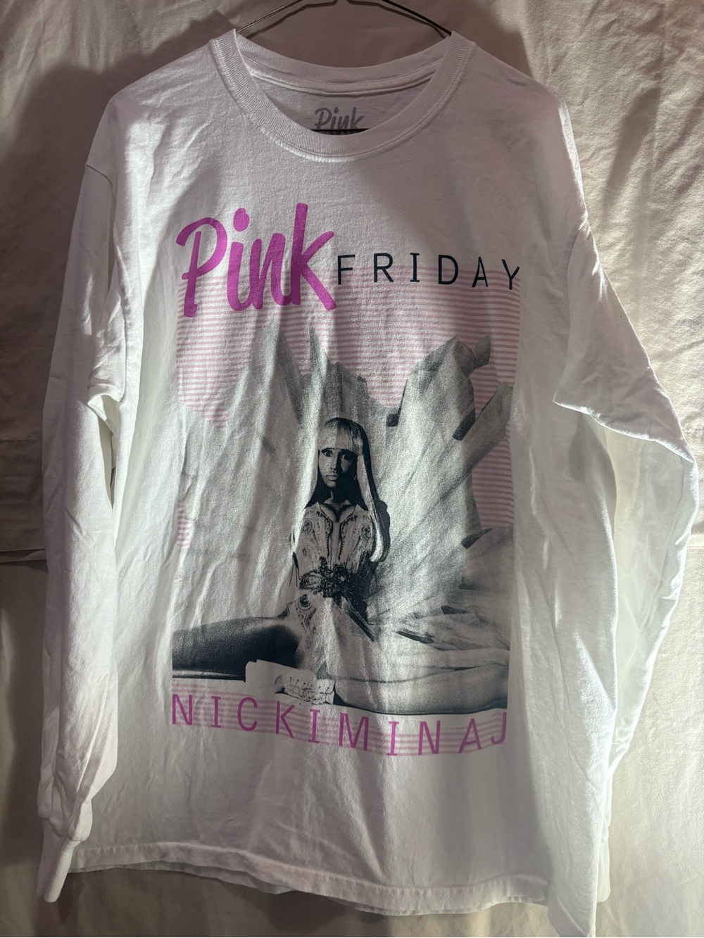 Nicki Minaj PINK Friday Long Sleeve Graphic Tee - White.Size L